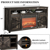 TIMWNER Fireplace TV Stand for TVs Up to 70", Entertainment Center with Fireplace Includes 12 Color Light Options, Black TV Stands for Living Room, Bedroom, 58 inch TV Stand TIMWNER