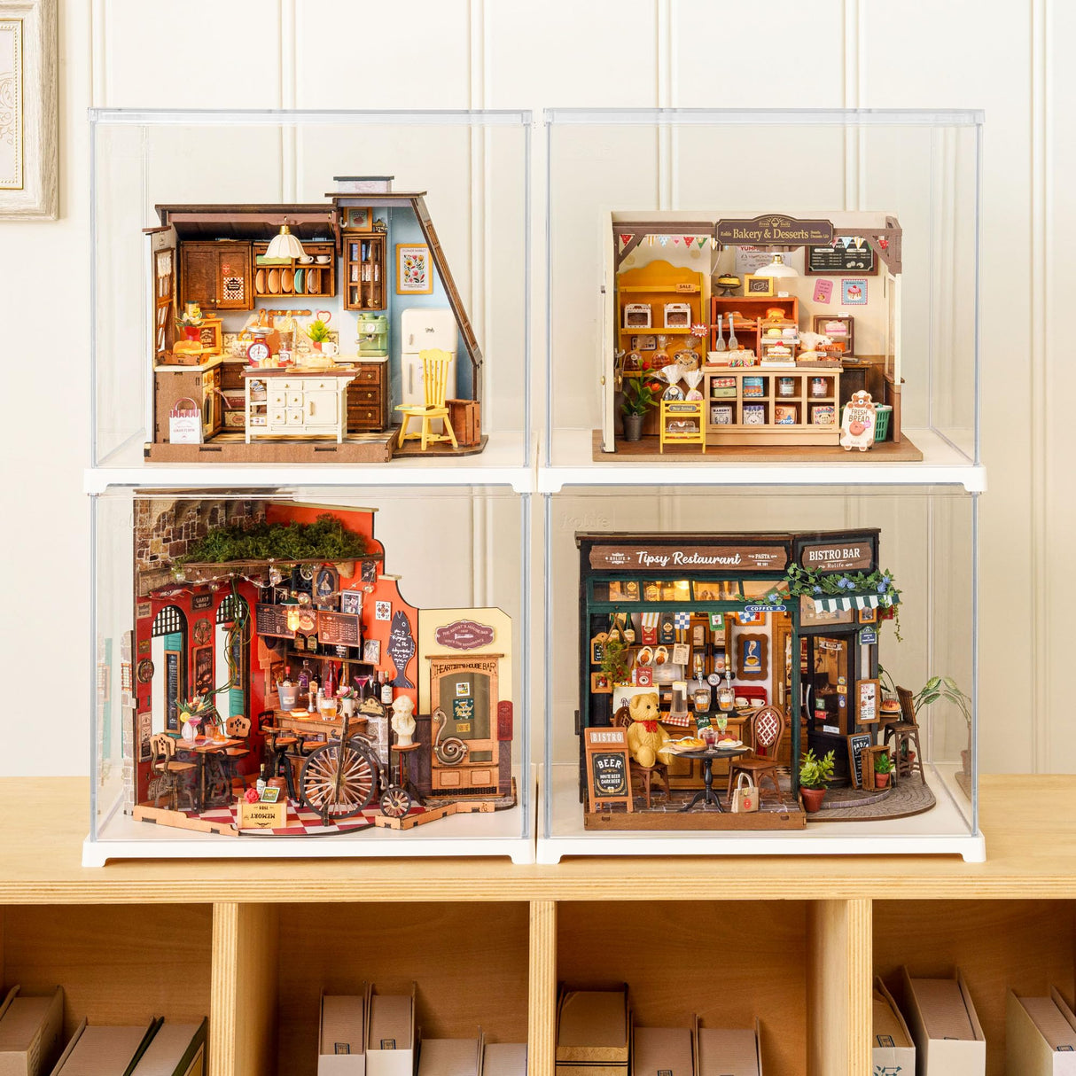 Rolife DIY Miniature House Kit for Adults, Mini Wooden Dollhouse Kit, Tiny House Diorama Building Kits-Birthday Christmas Craft Hobbies Gift for Teens Kids (Baking Kitchen) Rolife