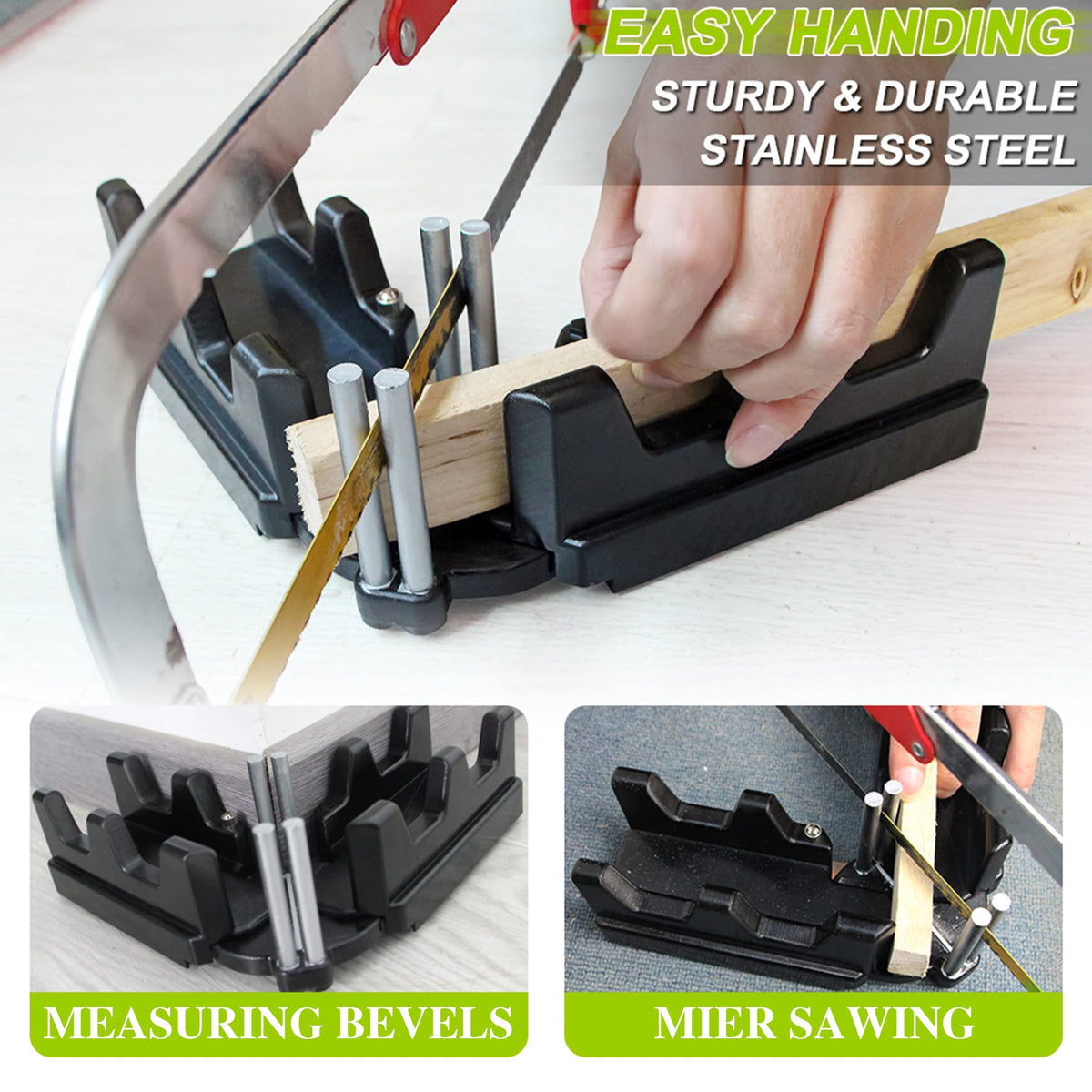 moonoom 2-in-1 Mitre Measuring Cutting Tool, Miter Saw Protractor Tool, Precise Mitre Angles Cutting Tool, Measuring Template Instrument Home Supplies moonoom