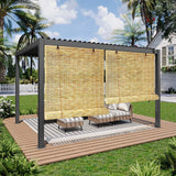 Natural Bamboo Reedcurtain with Lift, Sun Protection Outdoor Reedroller Blinds Retro, Breathable Roll up Shades for Windows, Privacy Protection, Customize, For Windows Patio Porch Indoor Outdoor(Prima XWLSLJFUH