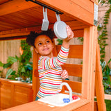 KidKraft Atlas Point Wooden Outdoor Swing Set/Playset with Kitchen, Slides and Glider KidKraft