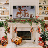 DearHouse 6FT Red Berry Christmas Garland, Flexible Artificial Berry Garland for Indoor Outdoor Home Fireplace Decoration for Winter Christmas Holiday New Year Decor DearHouse