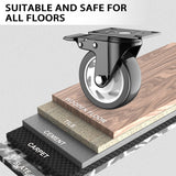 5 inch Caster Wheels, Heavy Duty Casters Set of 4, Locking Swivel Industrial Plate Casters with Double Ball Bearings,Wheels for Furniture, Workbench, Cart(Two Hardware Kits Include) LUTUMEI