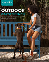 SERWALL Outdoor Bench, HDPE Outdoor Benches Weatherproof, 2-Person Garden Bench with 660 lbs Weight Capacity, Patio Benches for Outdoors, Garden, Porch, Backyard and Park, Navy Blue SERWALL