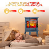 RealSmart Electric Fireplace Heater 22 in Freestanding Fireplace Stove Infrared Fireplace with 3D Flame Effect Remoted Control, Timer, Overheating Protection (Blue) RealSmart