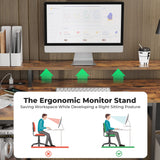 SUPERJARE L Shaped Gaming Desk with LED Lights & Power Outlets, Reversible Computer Desk with Shelves & Drawer, Corner Desk Home Office Desk, Rustic Brown, 7035ZC SUPERJARE