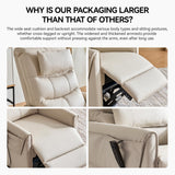 AIRSKY Genuine Leather Recliner Chair, Italian Water-Washing Process,Power Recliner Chair Electric Recliner Chairs for Adults, Swivel Rocker Recliner, Wall Hugger Recliners, Beige, P1 AIRSKY