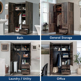 Sauder Miscellaneous Storage Wardrobe, L: 40.0" x W: 19.45" x H: 71.1", Reclaimed Pine Finish Sauder