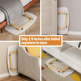 WOHOMO Folding Coffee Table White Small Coffee Tables for Living Room Portable Simple Modern Center Table for Small Spaces, No Assembly, 31.5 * 15.7 * 17.7IN, White Htp WOHOMO