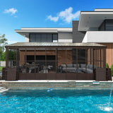 Domi 12'x20' Outdoor Sunroom Kit, Wall Mounted Solarium All Weather with 3 Sliding Double Doors, Aluminum Lean to Gazebo with Galvanized Steel Roof, Detachable PC Screen for Patio, Deck, Backyard domi outdoor living