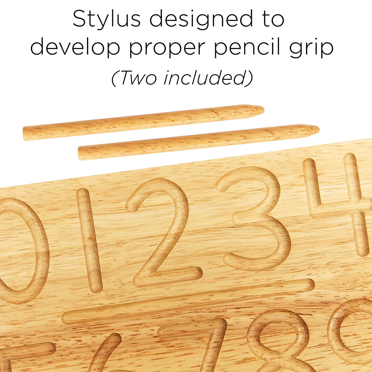 Montessori & Me Wood Number Tracing Board - Montessori Wooden Numbers and Shapes Complements Wooden Letter Tracing Board - Large Wooden Print Numbers for Toddler to Preschool Montessori & Me