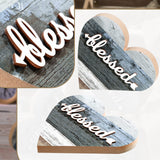 Jetec 2 Pcs Rustic Wood Home Sign Farmhouse Love Wooden Heart Shaped Table Centerpiece Valentines Day Decoration for Home Kitchen Living Room Dining Room Table Decoration (Grateful Style) Jetec