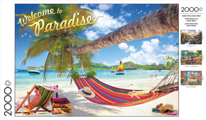 Buffalo Games - Welcome to Paradise - 2000 Piece Jigsaw Puzzle for Adults Challenging Puzzle Perfect for Game Nights - 2000 Piece Finished Size is 38.50 x 26.50 - WoodArtSupply