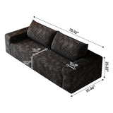 71" Small Couches for Small Spaces, Memory Foam loveseat Corduroy Couch in a Box, Compressed Boneless Sofa for Living Room Bedroom, Apartment Furniture, No Assembly Required, Black JINGLING