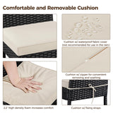 Yaheetech 7 Piece Patio Dining Set Outdoor Acacia Wood Bar Table and Chairs with Removable Cushions, Wicker Furniture Set for Deck, Backyard, Garden, Black/Beige Yaheetech