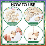 Cinnvoice 60 Pcs Wood Christmas Crafts for Adults DIY Paint Xmas Ornaments Blank Unfinished Wooden Cutouts Shapes Slices Hanging Embellishment for Christmas Tree Holiday Party Decor(Jesus Nativity) Cinnvoice