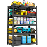 Bezuny 63" H Industrial Metal Garage Shelving, 2500LBS Heavy Duty Garage Shelves, 5 Tier Shelving Unit, Adjustable Utility Shelf Organizer Storage for Basement, Warehouse, Pantry Closet, Black Bezuny