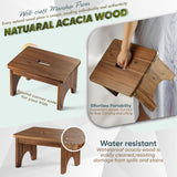 FANATU Wooden Step Stool, 9in One Step Stool for Adults, Wooden Beside Step Platform with 550 Load Capacity, Heavy Duty/Portable/Nonslip/Durable Construction Safe Step Support for Bedroom/Home Kitchen FANATU