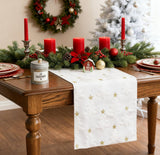 Baccessor Winter White Fur Table Runner Christmas Tree Soft Fluffy Plush Faux Fur Tufting Table Runner 13x72 Inch for Kitchen Center Dinning Dresser Cover Coffee Indoor Holiday Party Decoration Baccessor