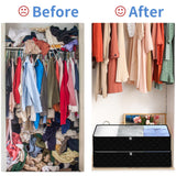 Fixwal Black Underbed Storage Bags with Clear Window and 2 Reinforced Handles Under Bed Storage Containers for Clothing, Bedding, Comforter (2 Pack) Fixwal