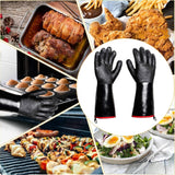 JENPOS BBQ Gloves - 1472°F Thicken Heat Resistant Gloves w/S-Hook 14 in Kitchen Oven Mitts Waterproof Grill Gloves Oil Resistant Grilling Gloves Cooking Gloves for Turkey Fryer/Baking/Oven/Smoker Jenpos
