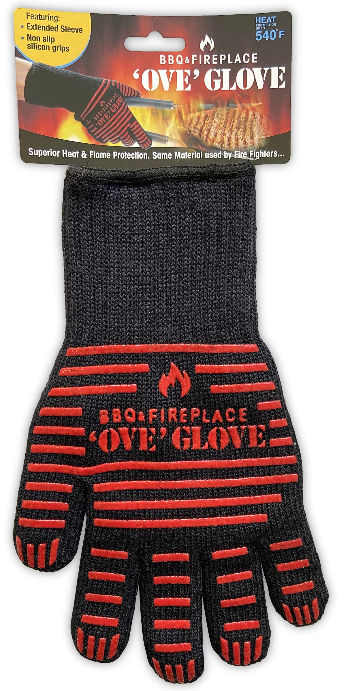 Ove Glove BBQ Superior Heat & Flame Protection- Extended Wrist for Additional Safety- Outdoor Cooking, Grilling, Barbeque Ove Glove
