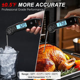 Professional Food & Meat Thermometer, 1 Sec Instant Read & ±0.5℉ Accuracy Driven by Thermocouple Sensor. IP67 Waterproof Digital Thermometer for Cooking, BBQ, Grill Gifts for Men Him Dad Birthday Atogou