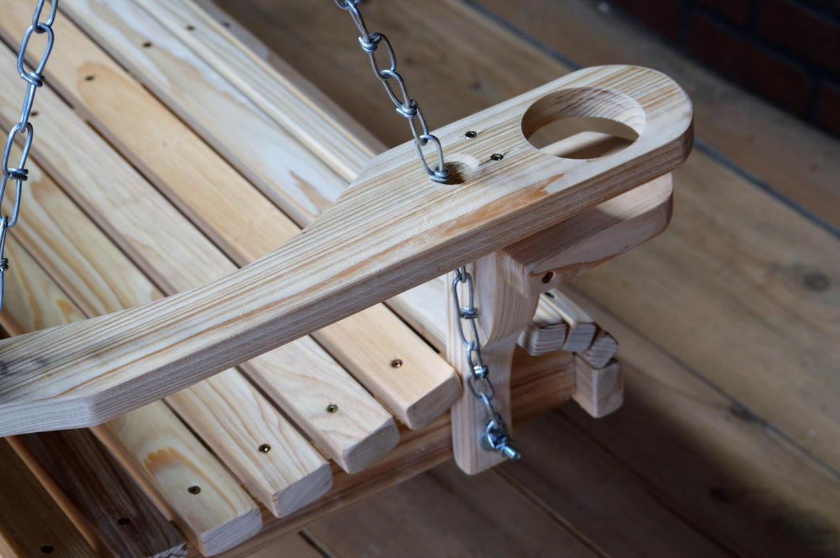 Generic 3FT Cypress Roll Porch Swing Made in USA with Hanging Hardware Apartment Size Swing, Unfinished Natural Wood Tone Generic