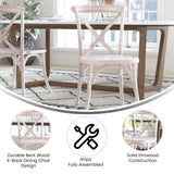 Merrick Lane Bardstown Bistro Style Wooden Dining Chair - Lime Wash - High X-Back Merrick Lane