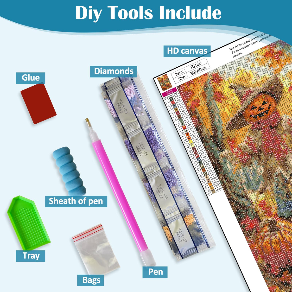 Fall Pumpkin Scarecrow Leaf Diamond Art Kits for Adults, 5D Diamond Painting Kits for Adults Beginners, DIY Full Round Drill Diamond Dot Painting Gem Art Kits for Adult, Home Wall Decor 11.8x15.7 Inch VCLKDIY