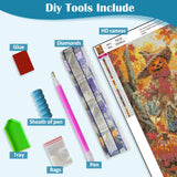 Fall Pumpkin Scarecrow Leaf Diamond Art Kits for Adults, 5D Diamond Painting Kits for Adults Beginners, DIY Full Round Drill Diamond Dot Painting Gem Art Kits for Adult, Home Wall Decor 11.8x15.7 Inch VCLKDIY