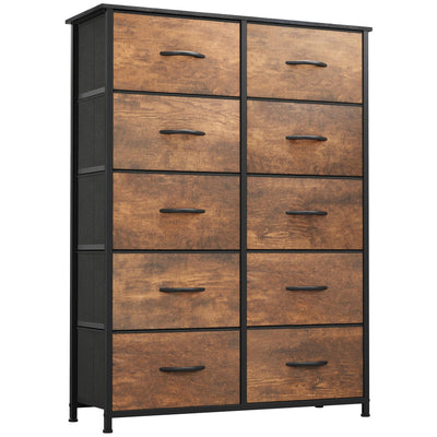 YITAHOME 10 Drawers Dresser - Fabric Storage Tower Organizer Unit for Bedroom, Living Room, Hallway, Closets - Sturdy Steel Frame, Wooden Top & Easy Pull Fabric Bins