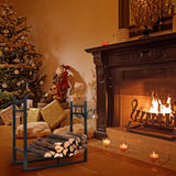 PHI VILLA Heavy Duty Firewood Racks Indoor/Outdoor Log Rack with Kindling Holder, 30 Inches Tall, Black PHI VILLA