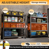78.7" H Storage Garage Shelving Unit, 4000LBS Heavy Duty Metal Shelves Organization, Adjustable 4 Tier Utility Storage Shelf Rack for Industrial, Basement, Warehouse (Black, 23.6" D×47.2" W×78.7" H) SGFHNV