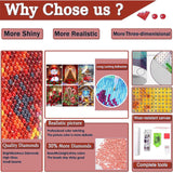 6 Pack Christmas Diamond Art Kits for Adults - Christmas 5D Diamond Painting, Gem Art for Adults, Gem Painting Kits for Wall Home Decor Arts Craft 12x16inch ajepon