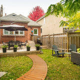 TONAHUTU 6FT Wooden Garden Pathway, Roll Out Wooden Curved Pathway Weather-Resistant Walkway for Outdoor Patios 17" W Roll Out Hardwood Walkway with Non-Slip Surface Wedding Party Pathways (Curved) TONAHUTU