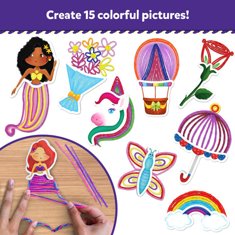 Skillmatics Waxy Stick Art Kit - 100 Bendable & Reusable Waxy Sticks for Mess-Free DIY Fun, Pretty Pictures with Unicorns & Princesses, Creative Gifts for Girls & Boys Ages 5, 6, 7, 8, 9, 10, 11, 12 Skillmatics