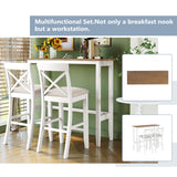 LUMISOL Bar Table and Chair Set, Small Counter Height Table Set for 2, 3 Piece Bar Table Set for Dining Room Small Place, Breakfast Nook Table Set, Space Saving for Living Room, Beige LUMISOL