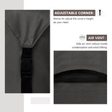 ULTCOVER 600D Tough Canvas Heavy Duty Rectangular Patio Table and Chair Cover - Waterproof Outdoor General Purpose Furniture Covers 111 x 74 inch, Black ULTCOVER