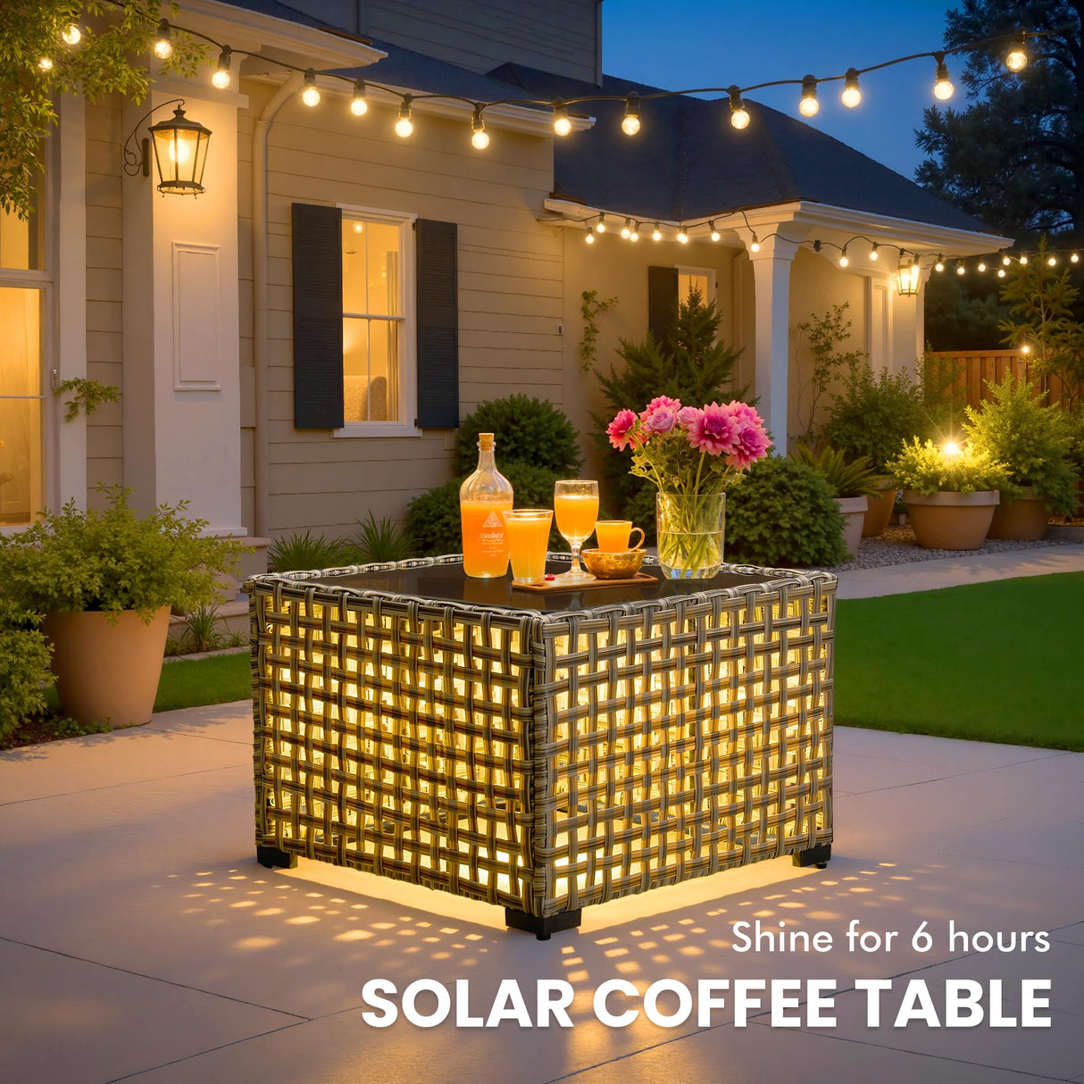 Outdoor Sectional Patio Furniture Set with Fire Pit Table and Swivel Rocking Chairs,11 Pieces Wicker Conversation Sets L Shaped Couch Out Door Sofa Outside Furniture for Garden Deck Yard,Dark Grey POUUIN