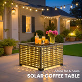 Outdoor Sectional Patio Furniture Set with Fire Pit Table and Swivel Rocking Chairs,11 Pieces Wicker Conversation Sets L Shaped Couch Out Door Sofa Outside Furniture for Garden Deck Yard,Dark Grey POUUIN