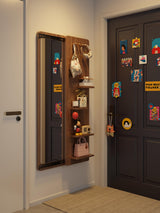 Wall Mirror Full Length,Wood Mirror with Shelf,Rustic Mirror with Hooks Full Length Mirror Wall Mounted Mirror with Multifunctional Design Panel,Living Room,Entryway KungFuWood