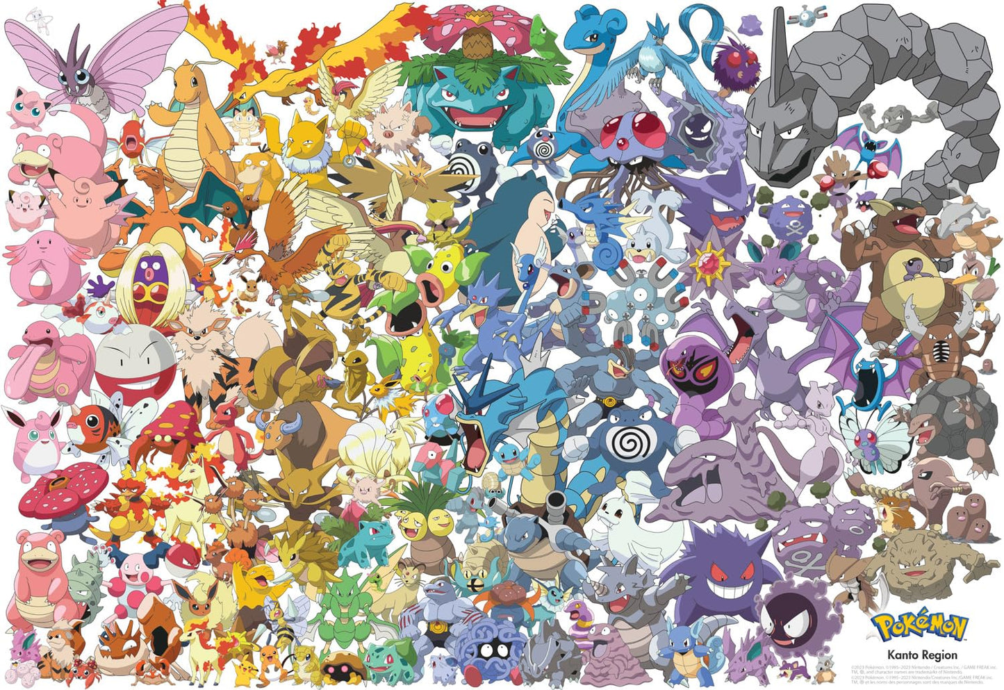 Buffalo Games - Pokemon - 1 Pokemon - Kanto 151-1500 Piece Jigsaw Puzzle for Adults -Challenging Puzzle Perfect for Game Nights - Finished Size is 38.50 x 26.50