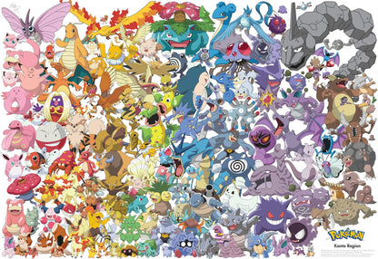 Buffalo Games - Pokemon - 1 Pokemon - Kanto 151-1500 Piece Jigsaw Puzzle for Adults -Challenging Puzzle Perfect for Game Nights - Finished Size is 38.50 x 26.50