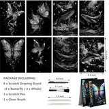 Glow in The Dark Scratch Art Rainbow Painting Paper 8 Sheet with Pen / Cleaning Brush, Engraving Landscape Scratchboard(A4) for Kids Teens & Adults, Fun Sketch Card Creative Craft Toy (Animal) AP ARTSPER