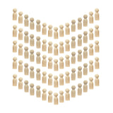 75 Pieces Wood Peg Dolls Unfinished Wooden People Craft Blank Family Figures 5/8 x 1-3/4 inch Cregugua