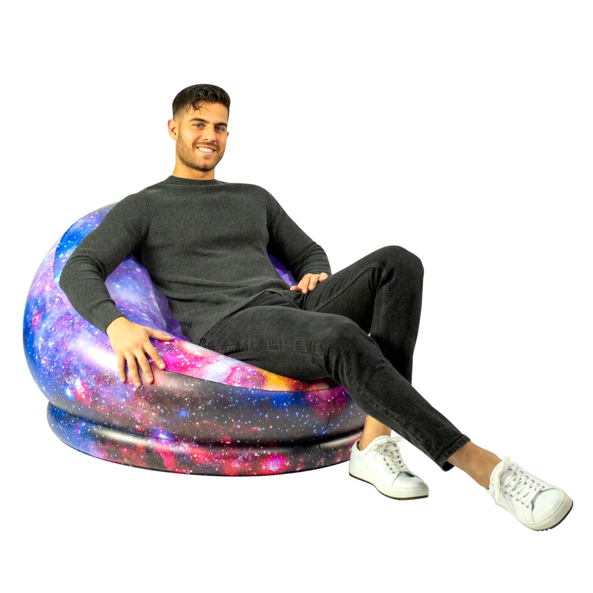 Air Candy Illuminated Inflatable LED Chair (Galaxy Chair Hubble Telescope LED Illuminated Game Chair) Air Candy