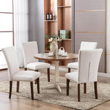 COLAMY Upholstered Dining Chairs Set of 4, Parsons Style Linen Beige Accent Chairs with High Back, for Round Kitchen Table or Small Dining Room – Comfortable & Stylish COLAMY