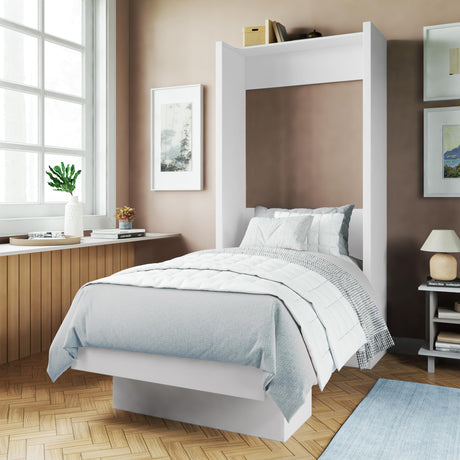 Oakland Living Easy-Lift Twin Murphy Wall Bed in White with Shelf Oakland Living