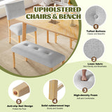 Merax 6 Piece Solid Wood Dining Table Set for 6, Rustic Farmhouse Rectangular with 4 Upholstered Wooden Chairs and 1 Bench, Kitchen Room, Natural Wood Wash Merax